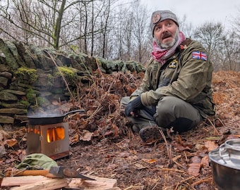 British-Made Stainless Steel Laser-Cut Twig Stove