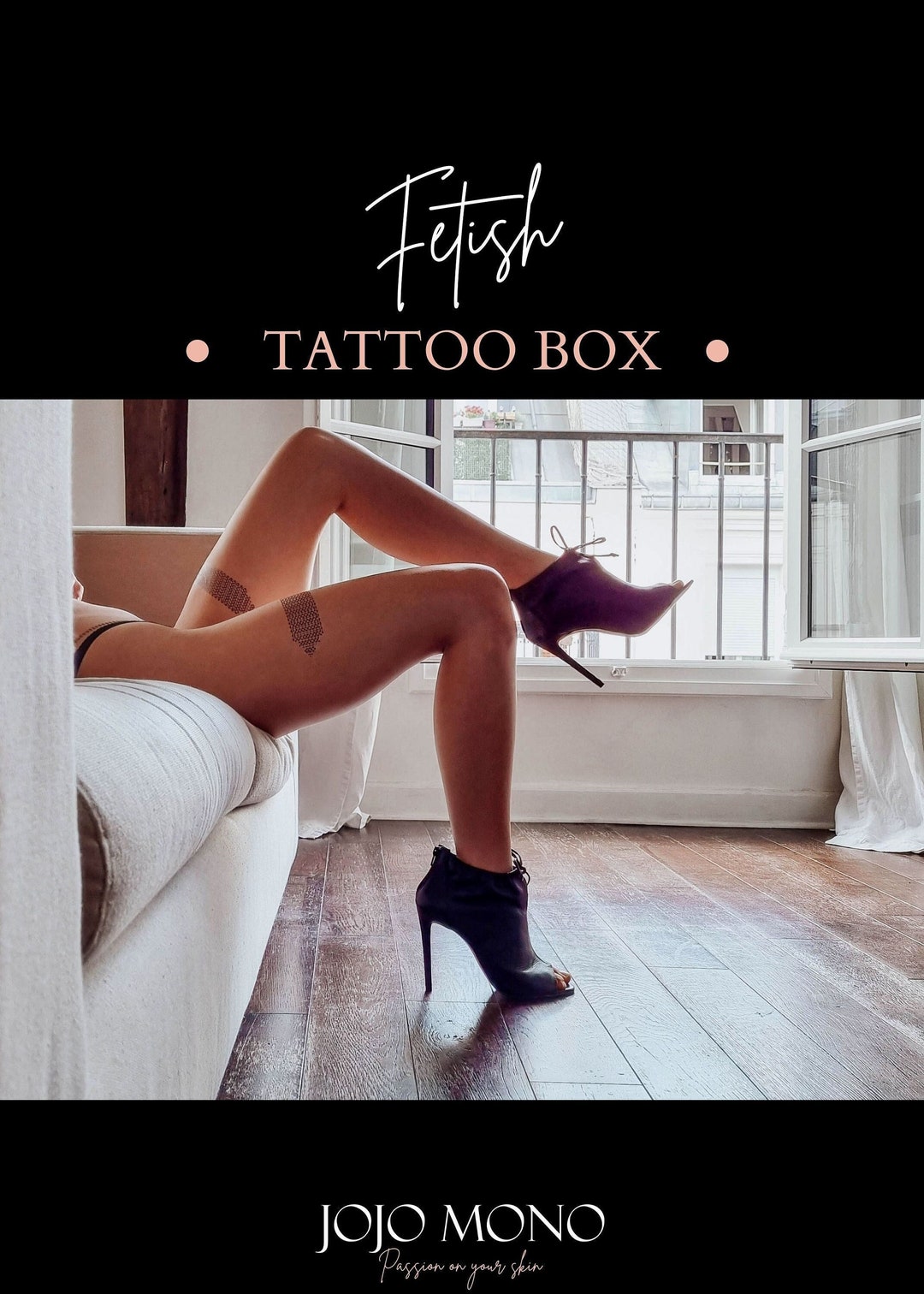 Fetish Tattoo Box With Garter Belt Thigh Garters Chokers picture image