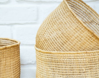 Liana Basket | Neutral Basket | Handwoven Basket | Fiber Basket | Storage Basket | Boho Basket | Traditional Hamper Basket | Natural Basket