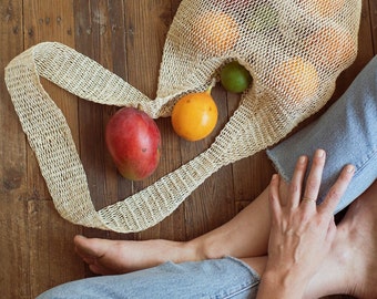 Woven Tote | Mesh Bag | Market Bag | Fruit Bag | Reusable Bag | Shoulder Bag | Hand Woven Bag | Natural Bag | Neutral Bag | Grocery Bag