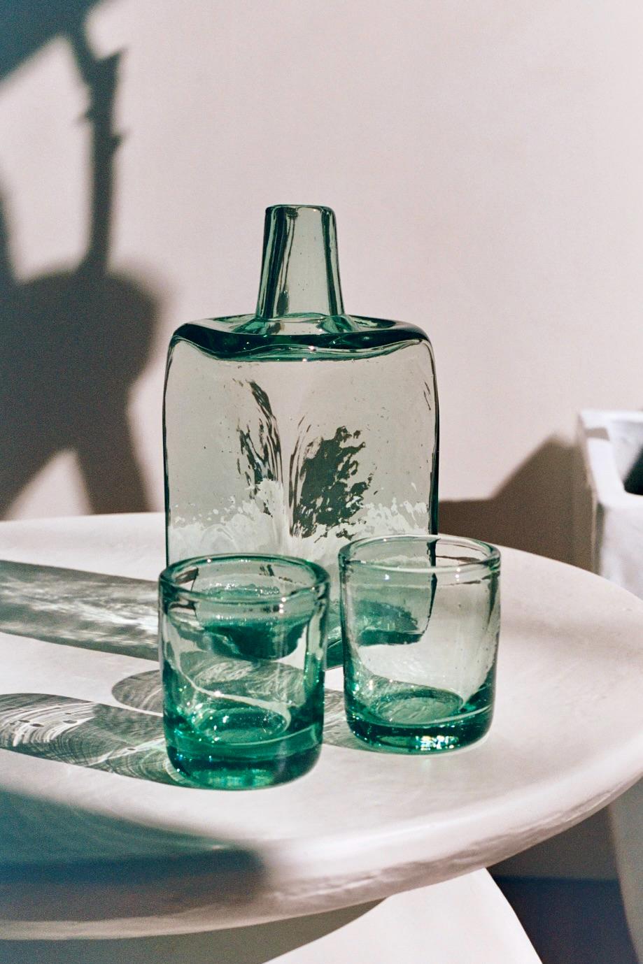Recycled Glass Bedside Carafe Set
