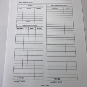 Paycheck Budget Layout Printable Financial Plannerpaycheck Budget Sheet ...