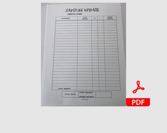 Savings Tracker Printable | Tracker Sheet | Planner Template Saving Challenge Saving Tracker Printable
