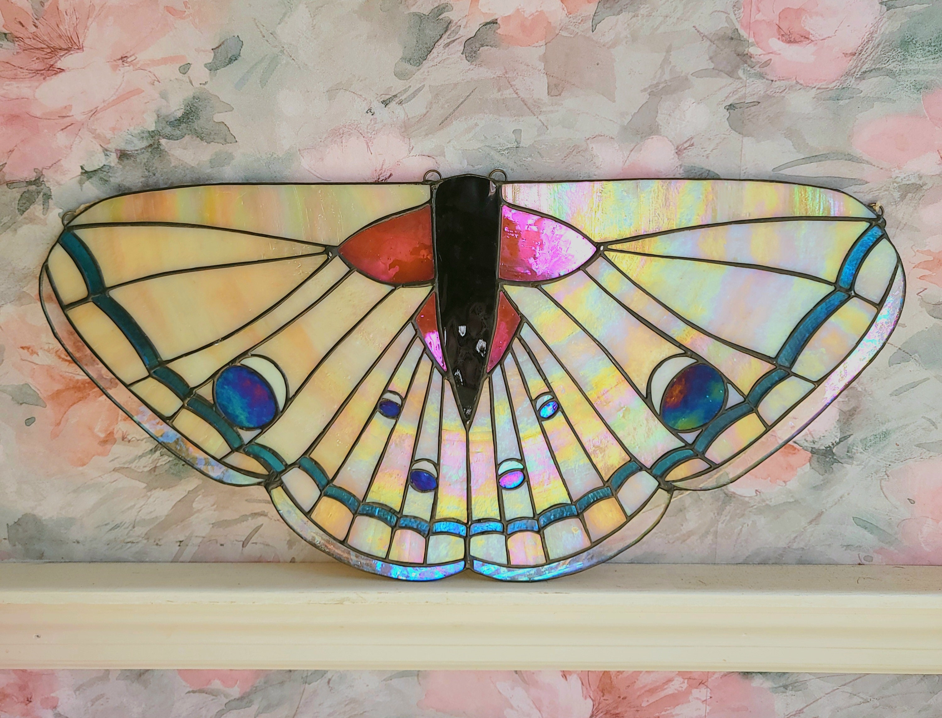 Iridescent Stained Glass Yellow Black Moth Insects Bugs | Etsy UK