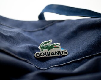 GOWANUS pin anti-corporate pro-canal eco funny zoomer gay enamel metal gift niche