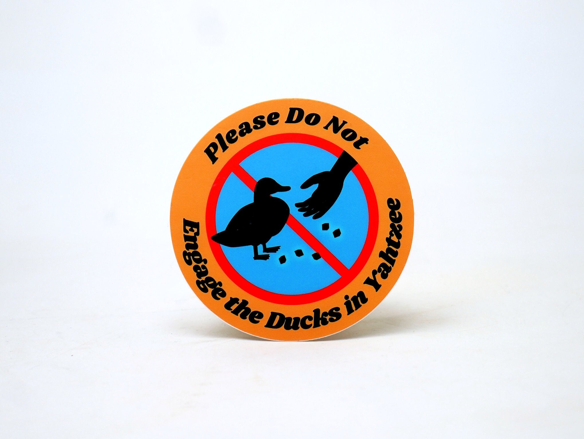 2-pack Please Do Not Engage The Ducks In Yahtzee funny circle laptop sticker water bottle sticker