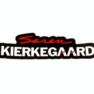 2-pack KIERKEGAARD sticker shopping parody brand philosophy funny water bottle laptop sticker leftism bootleg leftist fear and trembling