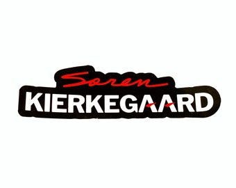 2-pack KIERKEGAARD sticker shopping parody brand philosophy funny water bottle laptop sticker leftism bootleg leftist fear and trembling