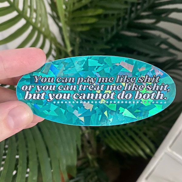 You Can Pay Me Like Shit Sticker- Aqua