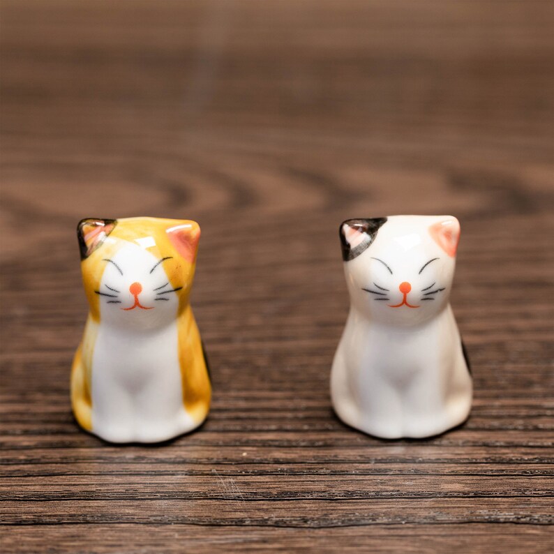 Ceramic Chopsticks Rest Set in 6 Models of Different Cats Etsy