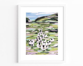 Landscape with Sheep Art Print