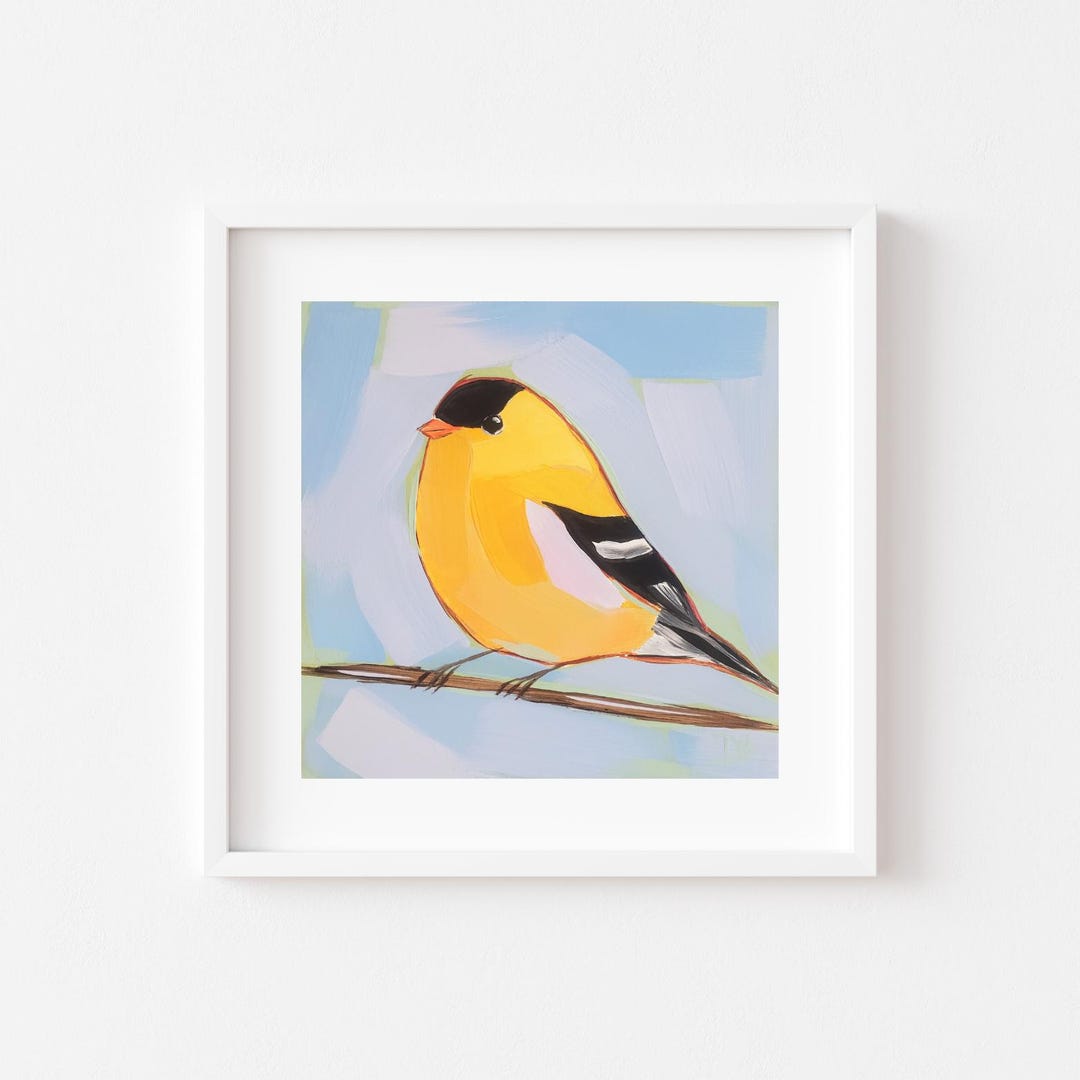 Best HD Pictures about  Handmade Prints Yellowbird Art Design  with No AI Images