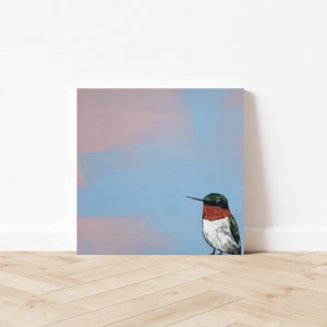 Original Bird Painting, Hummingbird, 6 x 6, Bird Art, Bird Painting, Small Painting, Handmade Gift image 3
