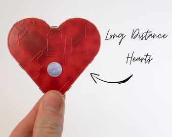 Set Of Two Long Distance Hearts Friendship Lights
