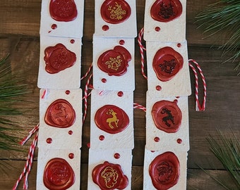 Christmas Wax Seal Tags Set of 4