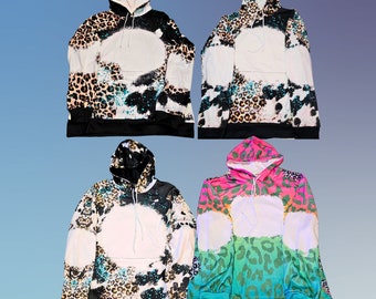 Sublimation faux bleach 100% polyester hoodie