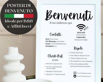 Póster de bienvenida de Airbnb: Guía editable para anfitriones y normas de la casa (descarga digital)