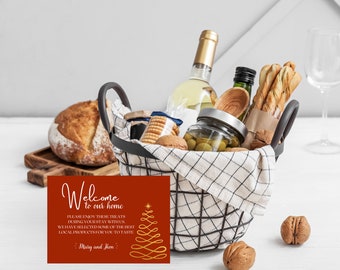 Plantilla de tarjeta de bienvenida de Airbnb para Navidad (descarga digital)