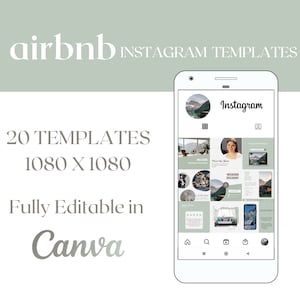 Airbnb Instagram Templates, Social Media Templates, Instagram Feed, Sage Social media Template, Airbnb marketing, Airbnb Host