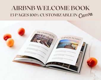 Plantilla de libro de bienvenida de Airbnb: Libro de visitas personalizable de 13 páginas (descarga digital)