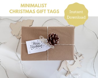Minimalist Christmas Gift Tags, Christmas tags printable, Instant download, Digital Download