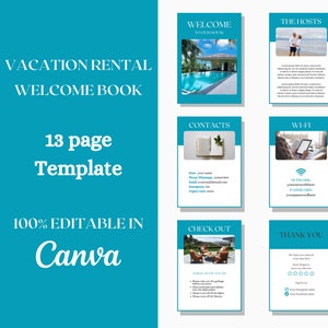 Plantilla de libro de bienvenida de Airbnb: Anfitrión de alquiler vacacional (Canva editable)