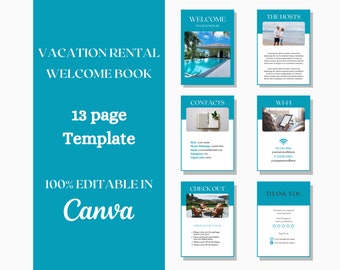 Plantilla de libro de bienvenida de Airbnb: Anfitrión de alquiler vacacional (Canva editable)