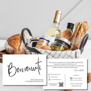 Biglietto di Ringraziamento, Carta di Benvenuto per Airbnb, Biglietto di Benvenuto per Ospiti, Cesto Regalo, Biglietto Host