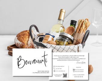 Tarjeta de bienvenida de Airbnb: Nota personalizable para la cesta de regalo del anfitrión (descarga digital)