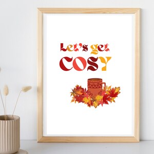Impresión "Vamos a ponernos cómodos", póster de otoño, decoración de otoño, arte imprimible de otoño, arte mural imprimible, descarga instantánea