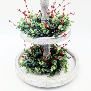 Valentine eucalyptus candle wreath farmhouse mini wreath faux greenery candle stick wreath  pip berry candle ring table decor primitive