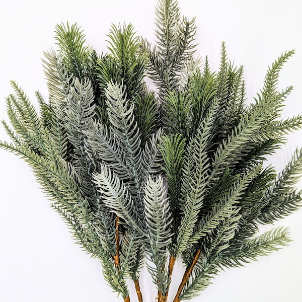 Faux Norfolk pine stem artificial Christmas greenery floral supply for wreath craft supply evergreen branch vase filler winter centerpiece