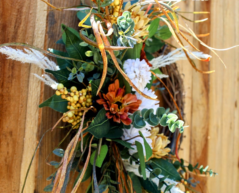 Rustic Fall Wreath Front Door Wreath Boho Porch Door Hanger Boho Autumn ...