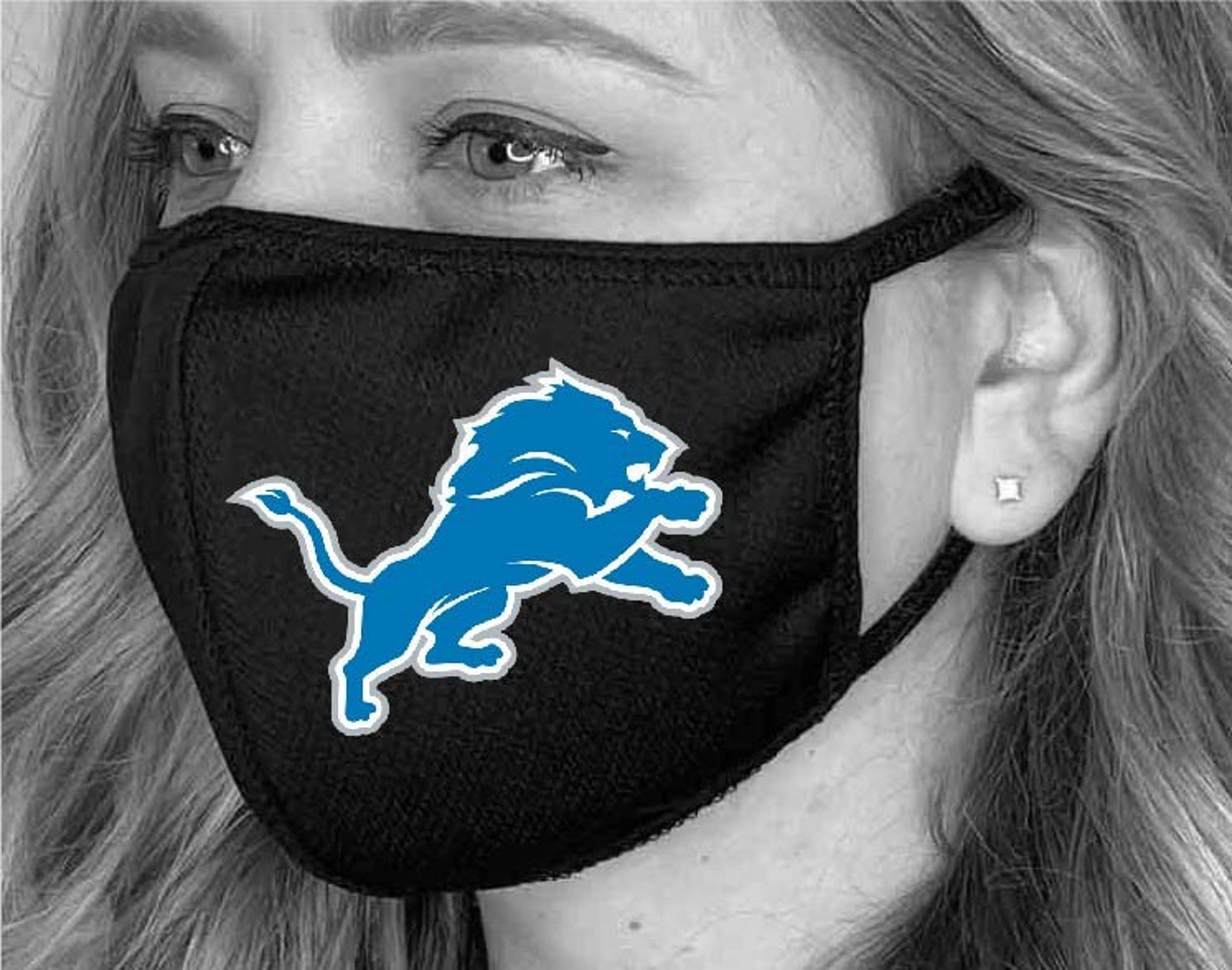 Detroit Lions Face Mask Unisex Etsy