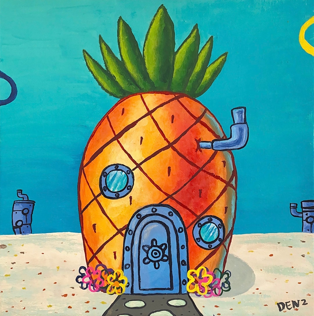 Spongebob Ananas Acrylique Peinture Acrylique - Etsy France