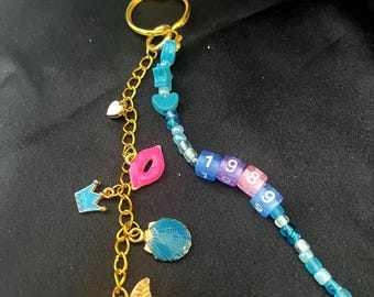 1989 Beaded Keychain: Handmade Ocean Charm Bag Accessory