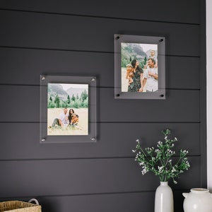 11x14 Black Floating Frames (Set of 2), Picture Frame Wall Mount or Tabletop Standing