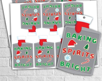 INSTANT DOWNLOAD - Baking Spirits Bright - Christmas Gift Tags