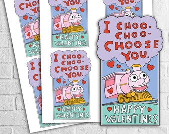 INSTANT DOWNLOAD - I Choo-Choo-Choose You. - Valentine Card / Gift Tags