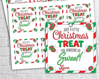 INSTANT DOWNLOAD - A Christmas Treat For Someone So Sweet - Christmas Gift Tag