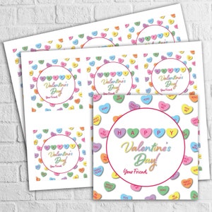 INSTANT DOWNLOAD - Conversation Hearts Valentines/Gift Tags - Printable PDF