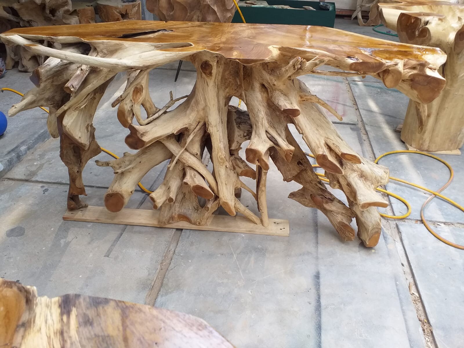 Natural Semi Bleach Teak Root Console Table High Quality Etsy