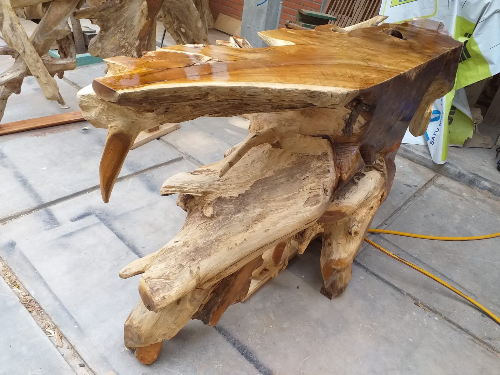 Natural Semi Bleach Teak Root Console Table High Quality Etsy