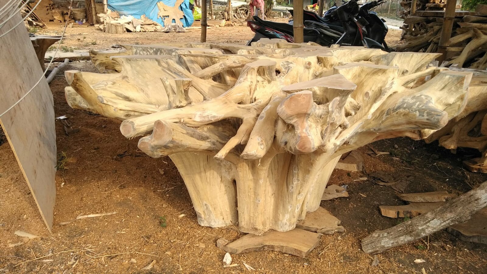 Natural Solid Round Teak Root Dining Table High Quality Teak Etsy