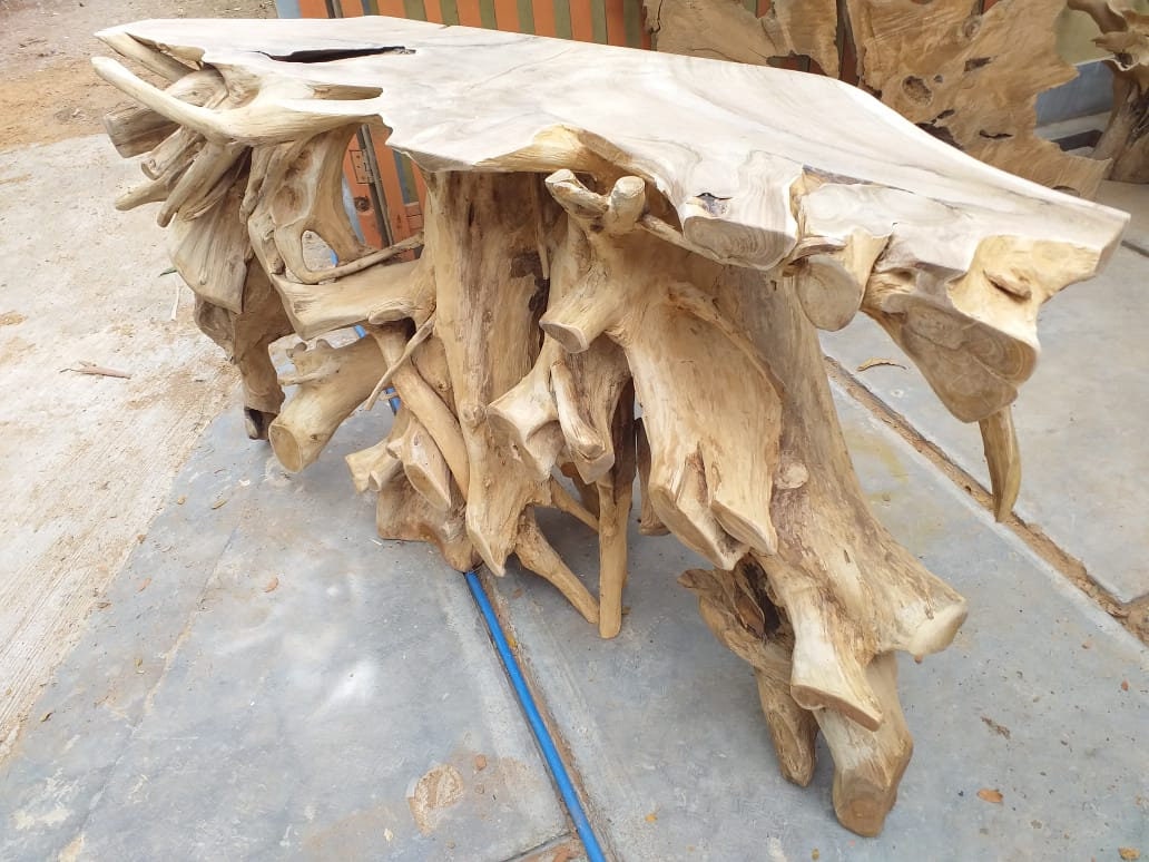 Bleach Teak Root Console Table High Quality Legal Teak Root Etsy