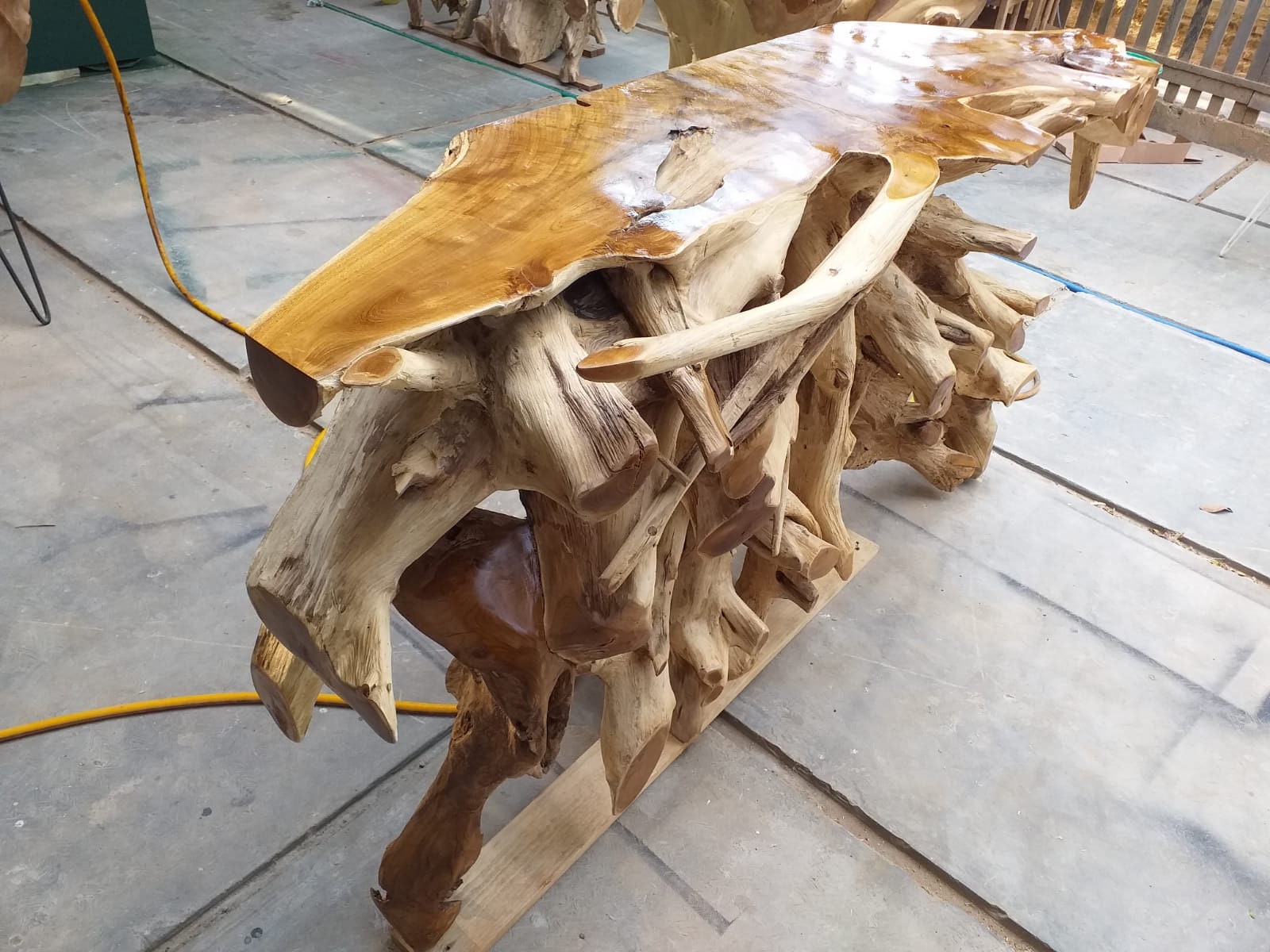 Natural Semi Bleach Teak Root Console Table High Quality Etsy