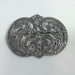 Art Deco Era Sterling Silver and Marcasite Brooch