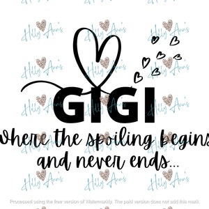 Gigi Sublimation Design png file for Grandparents