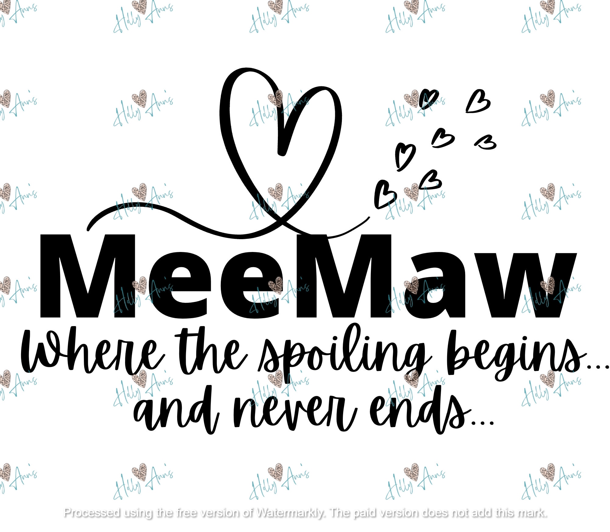 Meemaw Sublimation Design Png Svg File for Grandparents Etsy