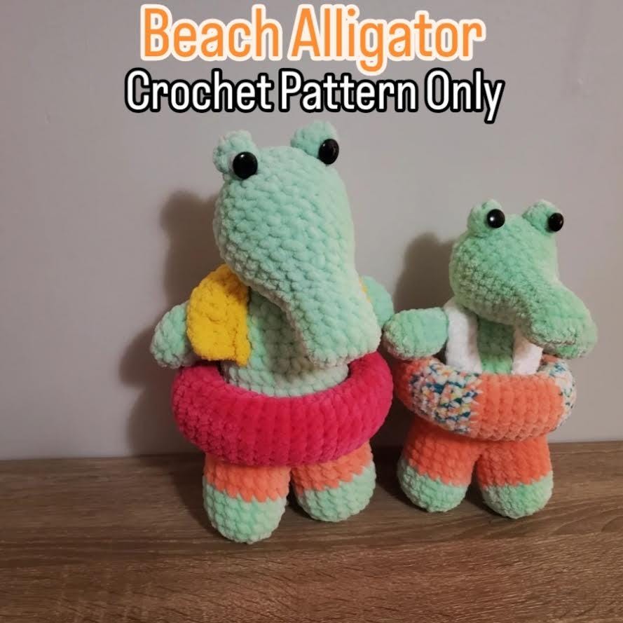 30 Alligator Crochet Patterns for Handmade Gifts, Nursery Decor, and Playful Amigurumi 3 Beach Alligator Crochet Pattern